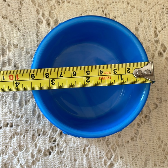 Vintage Blue Milk Glass Akro Agate Powder Box - Picture 6 of 6